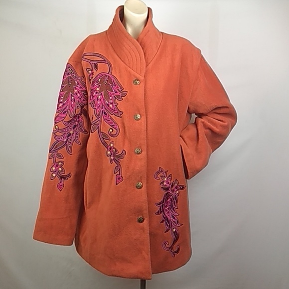 Bob Mackie Jackets & Blazers - Bob mackie wearable art XL orange rust color